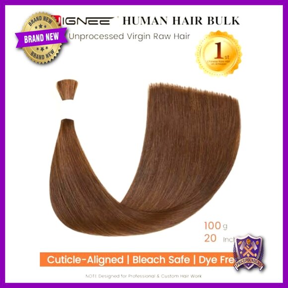 20 Inch 100g Raw Human Hair Extensions, Cuticle Aligned, Color Friendly main image 7